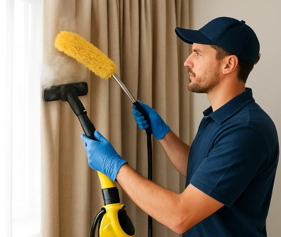 Trusted drapes cleaning technician Matty Curtain Cleaning keperra QLD