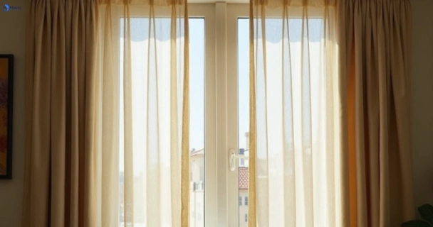 Dull dusty drapes in keperra before professional cleaning